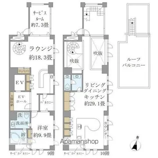 広尾QUARTO【9階】の間取り