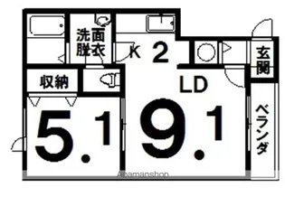 エルレーブⅠ【3-B号室】の間取り