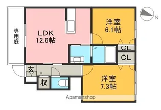シャーメゾン グラシャス B棟【1階】の間取り
