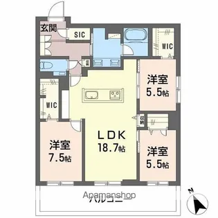クレイエール【2階】の間取り