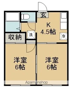 イン南八木山【101号室】の間取り