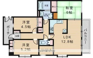 ダイアパレス豊中城山【5階】の間取り
