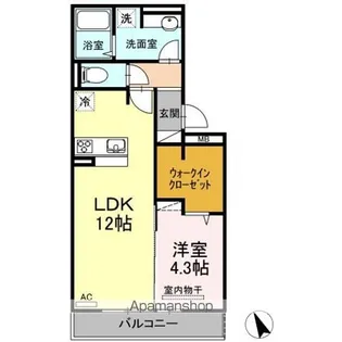 ラ・ブランリュウ ナナ【205号室】の間取り