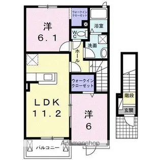 プラージュⅡ【201号室】の間取り