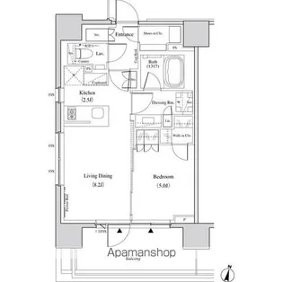 ザ・パークハビオ代々木【4階】の間取り
