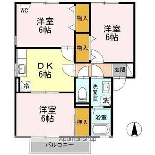 セジュールLIN A棟【1階】の間取り