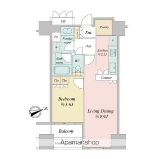 ウエストパークタワー池袋【22階】の間取り