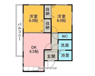ベルクムント【202号室】の間取り