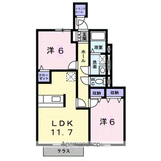 ビサイドパーク・和Ⅱ【104号室】の間取り