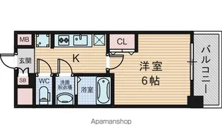 プランドール新北野【2階】の間取り