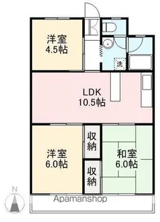 アリスト木太【203号室】の間取り