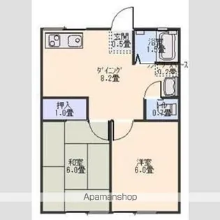 カルテット開栄【A201号室】の間取り
