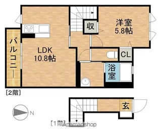 ベイサージュⅠ【2階】の間取り