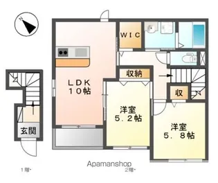 パレ・プランタン【2階】の間取り