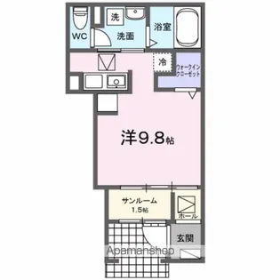 ヒカルサ 甲府城東【1階】の間取り