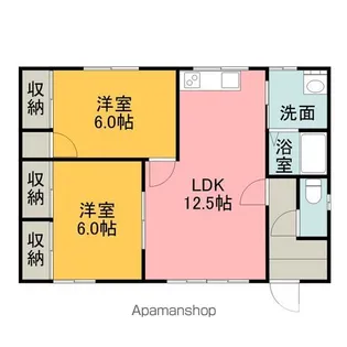 第2東山荘(アパート)【B-21号室】の間取り