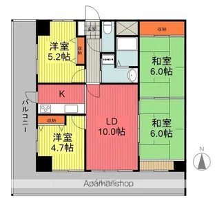 ネオハイツ浜田町【201号室】の間取り