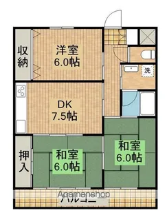 トレジャーコーポ黒木【2階】の間取り