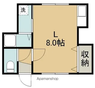 マンション我楽【2B号室】の間取り