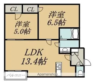 シティレジデンス月寒【4階】の間取り