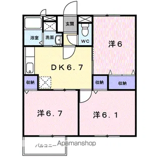 エバンス Ⅱ【2階】の間取り