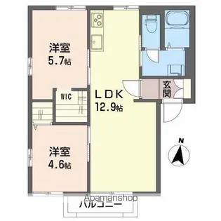 アップルタウンC【2階】の間取り