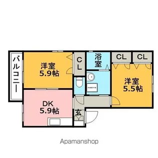 ソフィア小森野【B102号室】の間取り