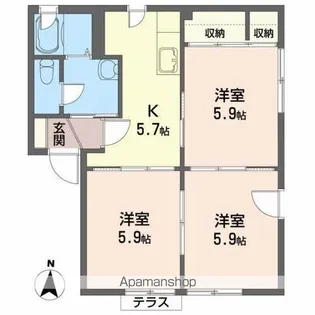 エスメラードA【1階】の間取り