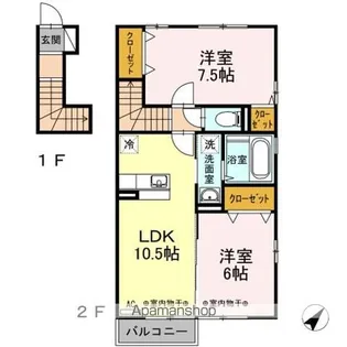 プレジール町新 B【2階】の間取り