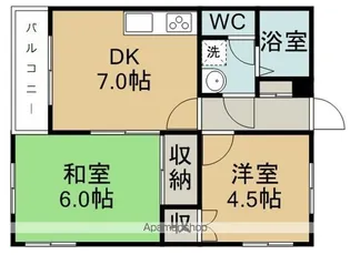 沖野レジデンス【203号室】の間取り