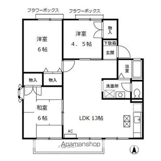 ルエストラメール【1階】の間取り