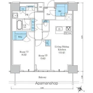 ロイヤルパークスER万代【1311号室】の間取り