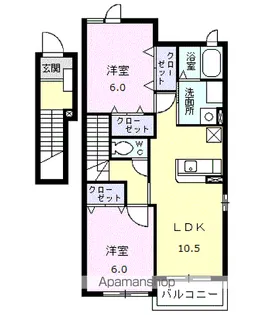 アウローラSⅠ【2階】の間取り