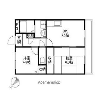 サンリブ甲西【503号室】の間取り