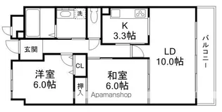 ヴィルヌーブ大津におの浜【916号室】の間取り