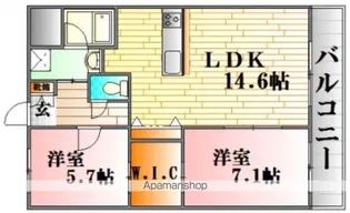 アメニティ御薗宇参番館【203号室】の間取り