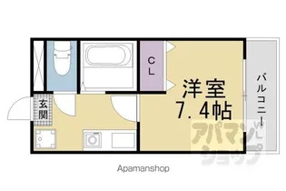クローバー椥辻【202S号室】の間取り
