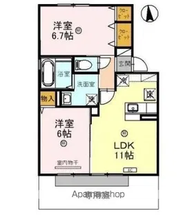 エスポワールC・K【102号室】の間取り