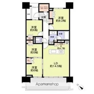 HARUMIFLAG SUN VILLAGE A棟【9階】の間取り