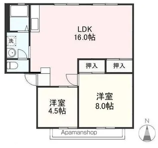 パナハイツ木太A・B・C【2階】の間取り