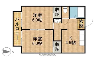 コーポ白山A【107号室】の間取り