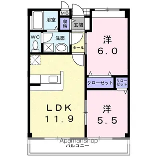 ジョイフル岡本【2階】の間取り