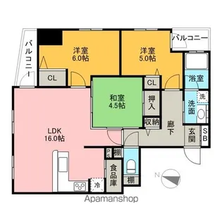 アメックス赤坂門タワー【1803号室】の間取り