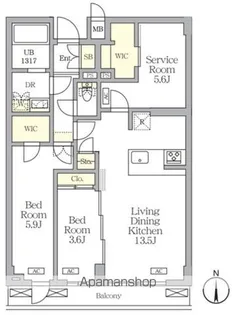 アジールコート都立大学【3階】の間取り