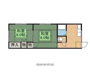 西仙北さつき荘【205号室】の間取り