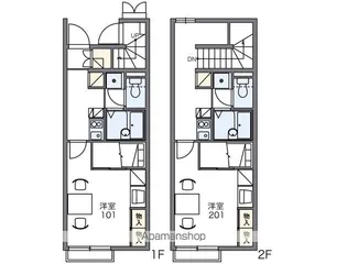 レオパレスマルベリー金磯【109号室】の間取り