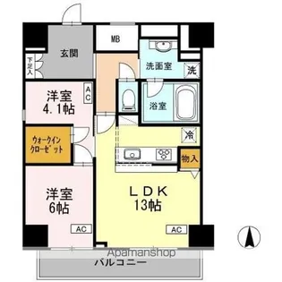御幸レジデンス丸の内【1101号室】の間取り