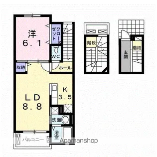 クローバー【3階】の間取り
