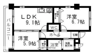 PARK WAILEA【303号室】の間取り