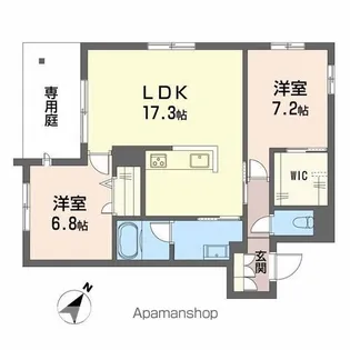 SHAMAISON AMBER026【102号室】の間取り